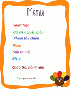 menu