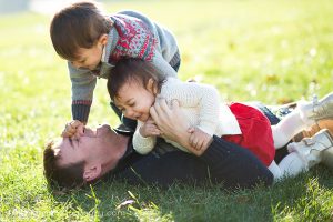 wrestling on the lawn